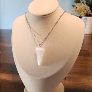 Selenite Point Pendulum Necklace